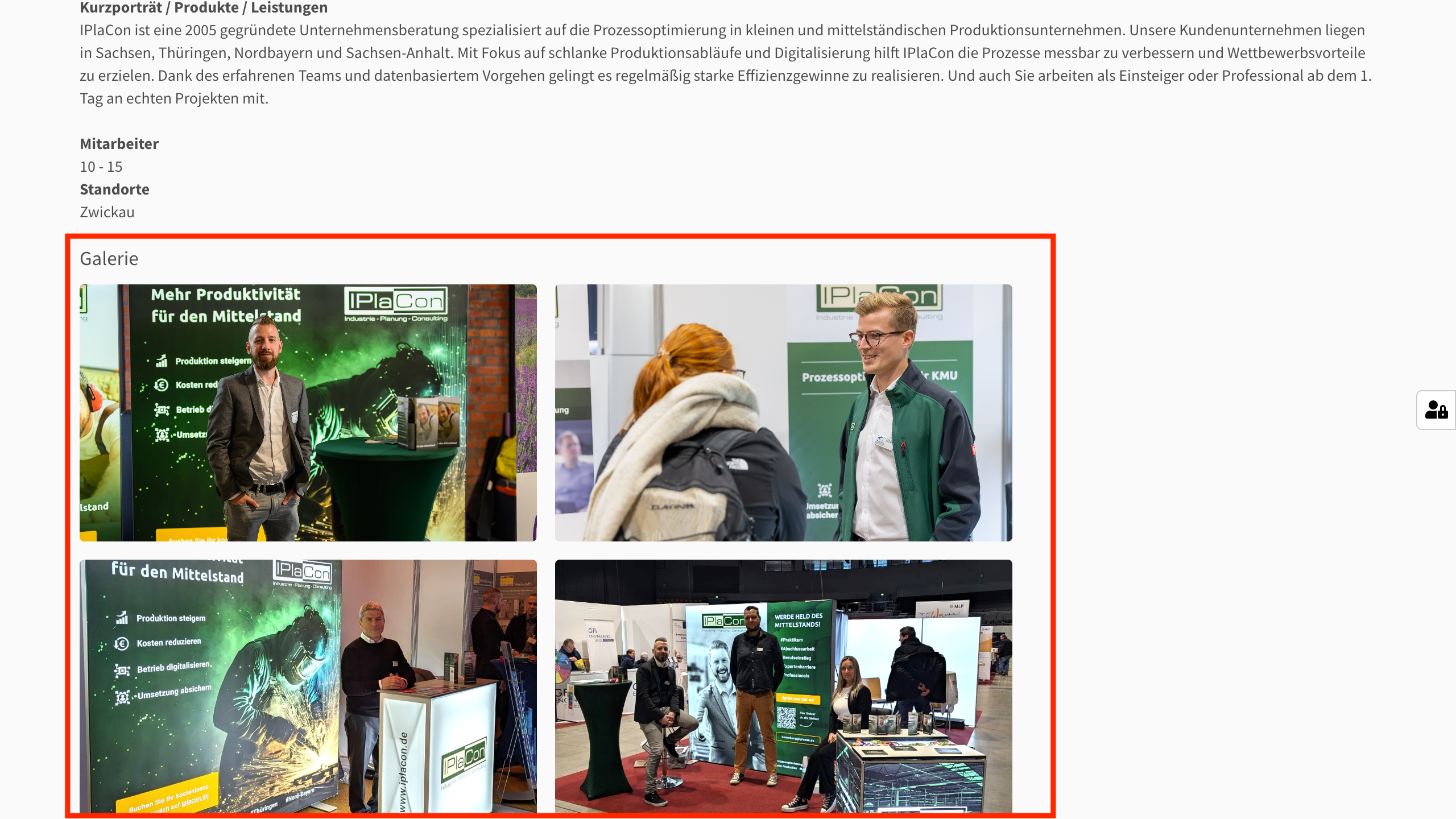 Galerie im Unternehmensporträt Mockup