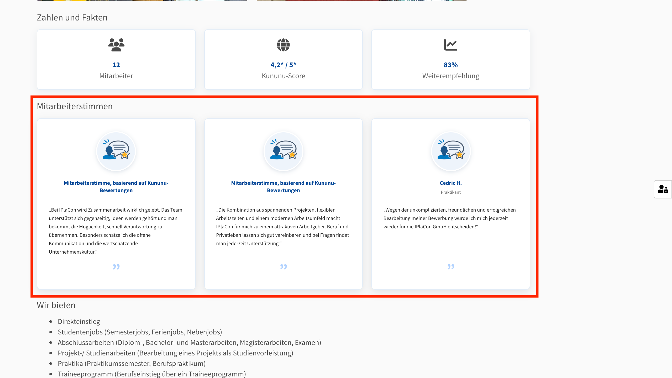 Mitarbeiterstimmen im Unternehmensporträt Mockup