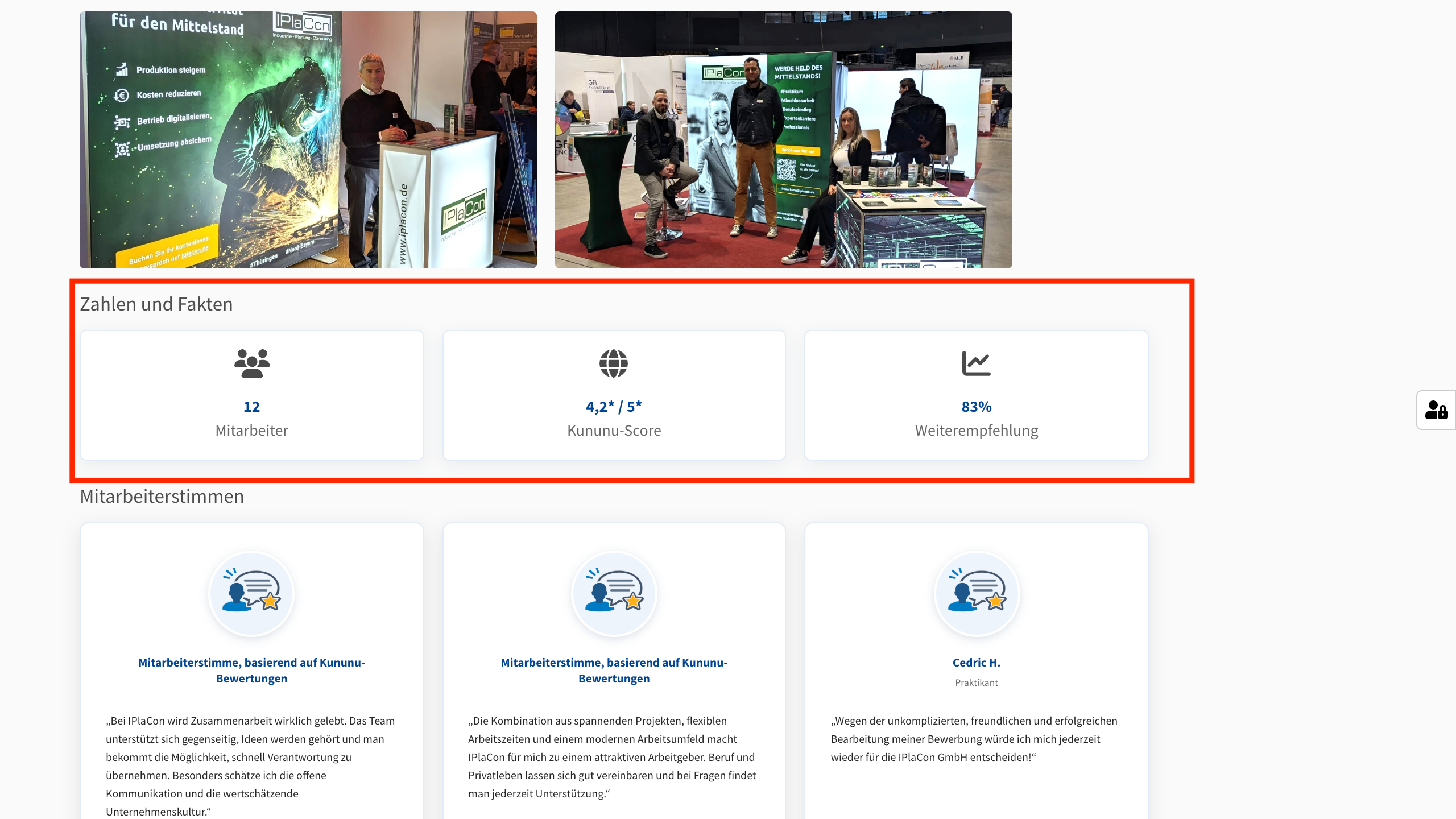 Kennzahlen im Unternehmensporträt Mockup